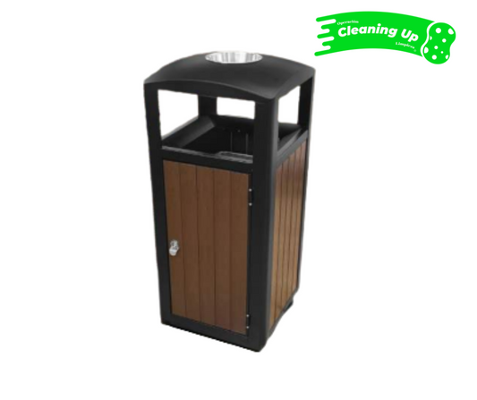 CONTENEDOR  METALICO MADERA C/CENICERO #3